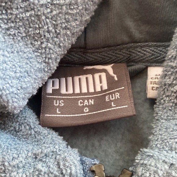 Men's Puma Sports Zip-Up Jacket Light Blue - Picture 4 of 5